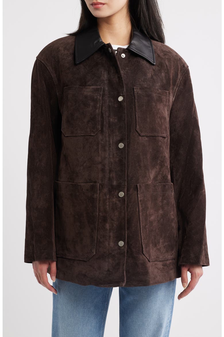 Suede Barn Coat, Alternate, color, WOOD