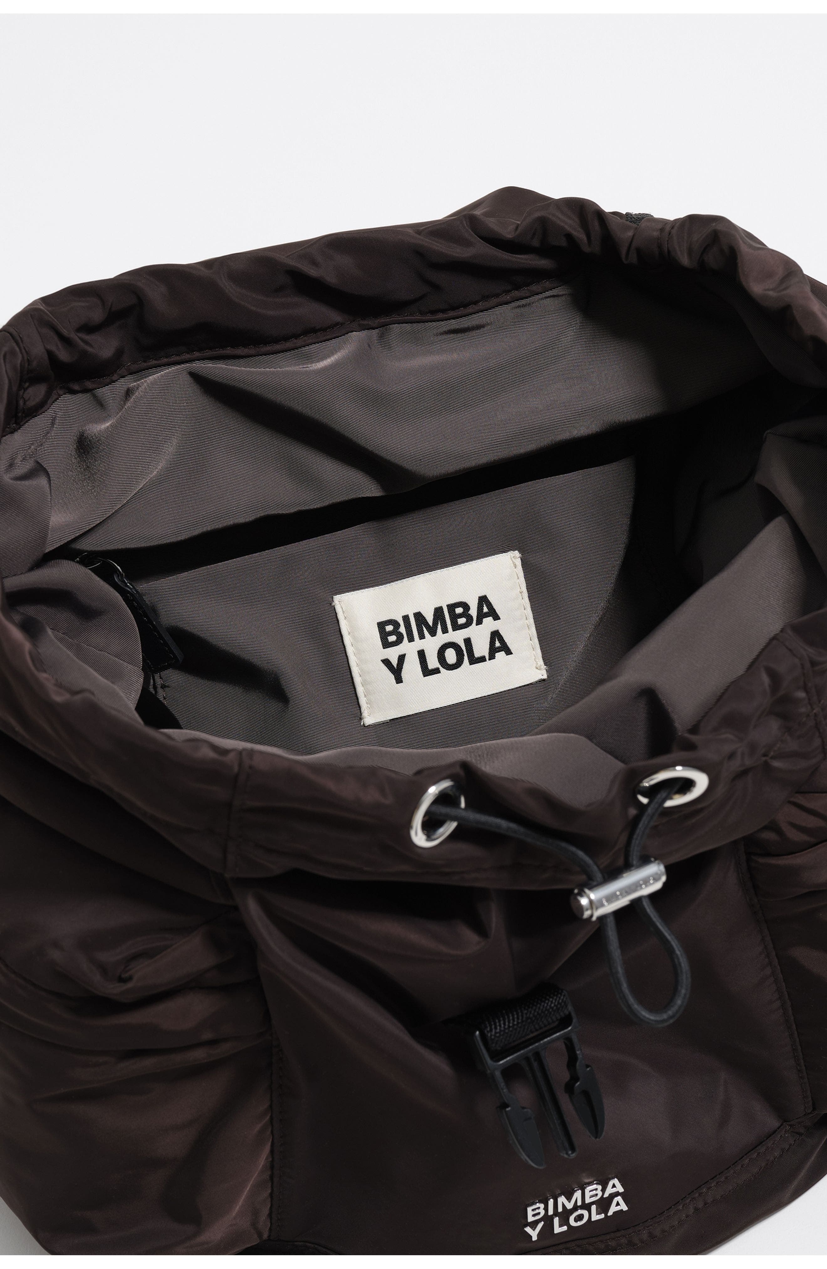 Bimba y Lola Large Nylon Backpack, Alternate, color, Charcoal