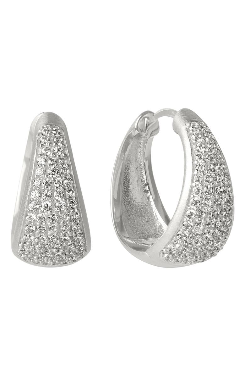 Dean Davidson Margaux Pavé Hoop Earrings, Main, color, White Topaz/ Silver