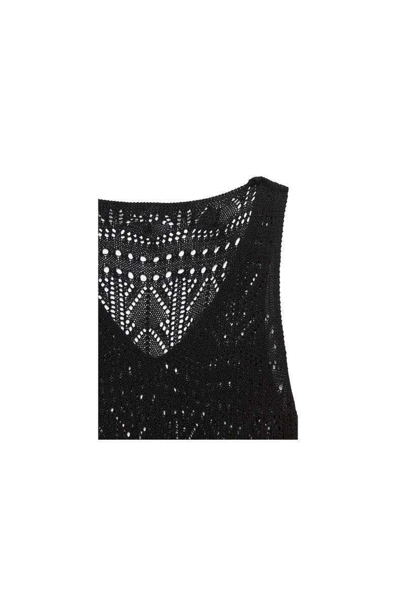 Women's Crochet Tank Top, Alternate, color, Black
