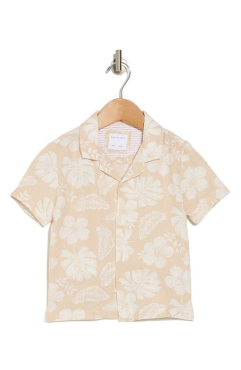 Kids' Tropical Flower Short Sleeve Button-Up Shirt (Little Kid)