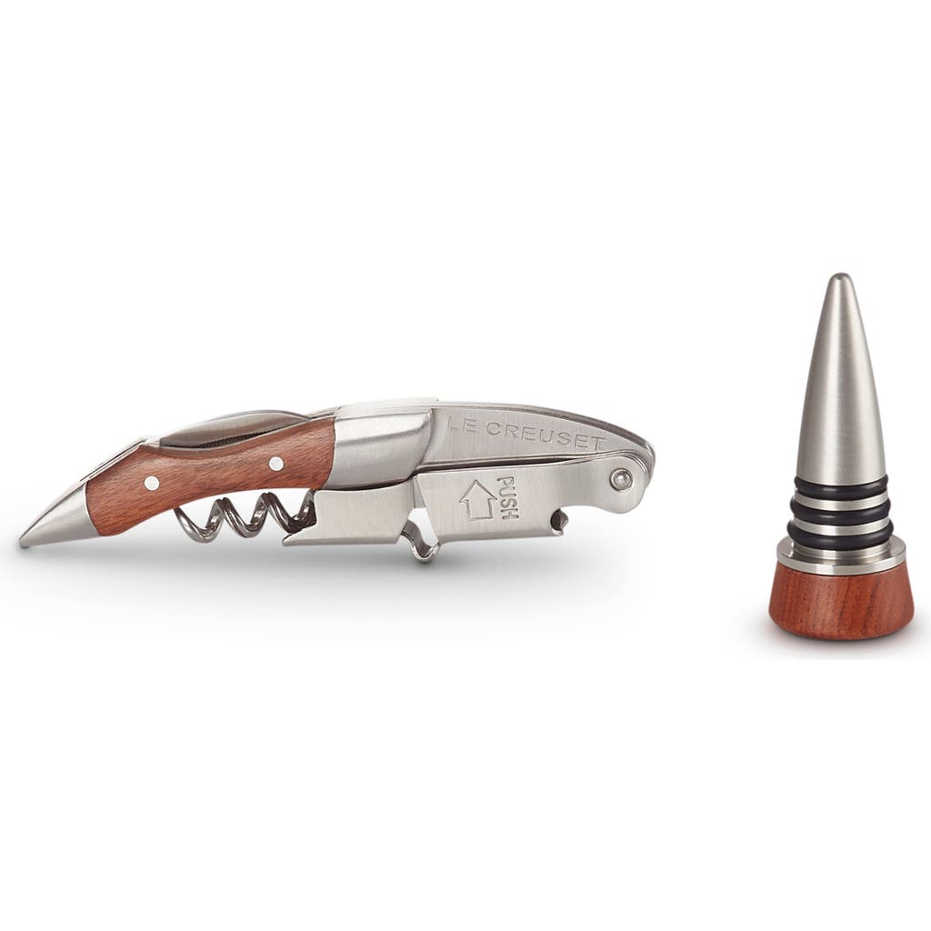 Le Creuset Wine Tool & Stopper Set In Silver