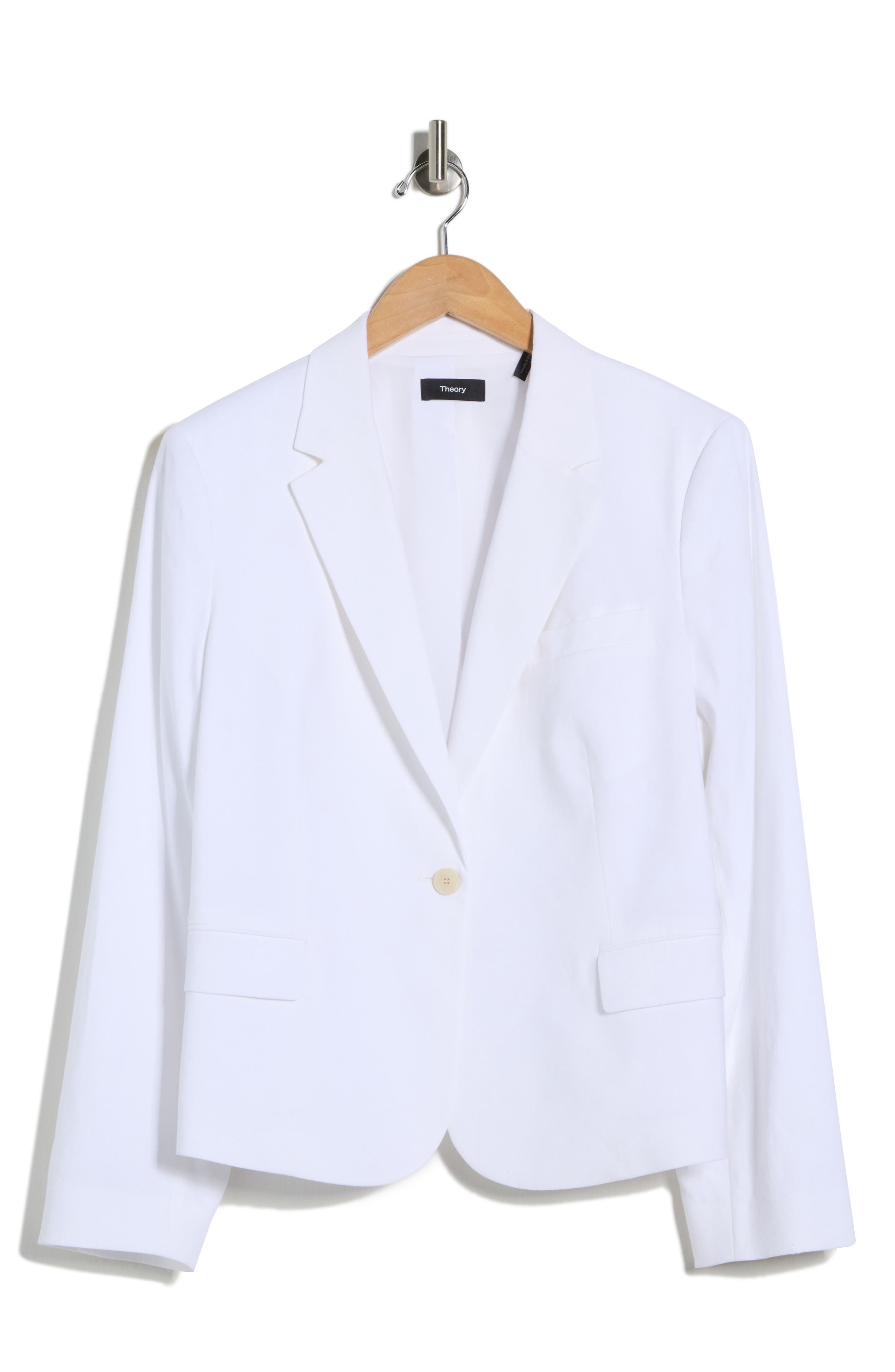 Theory Shrunken Stretch Linen Blend Blazer