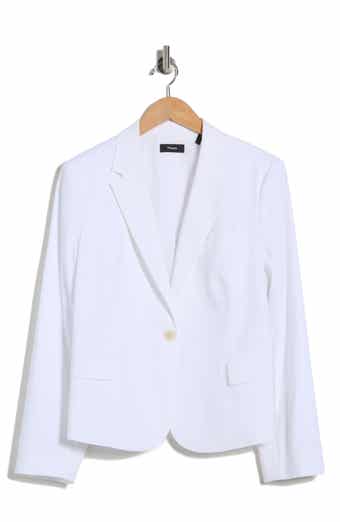 Theory Shrunken Stretch Linen Blend Blazer