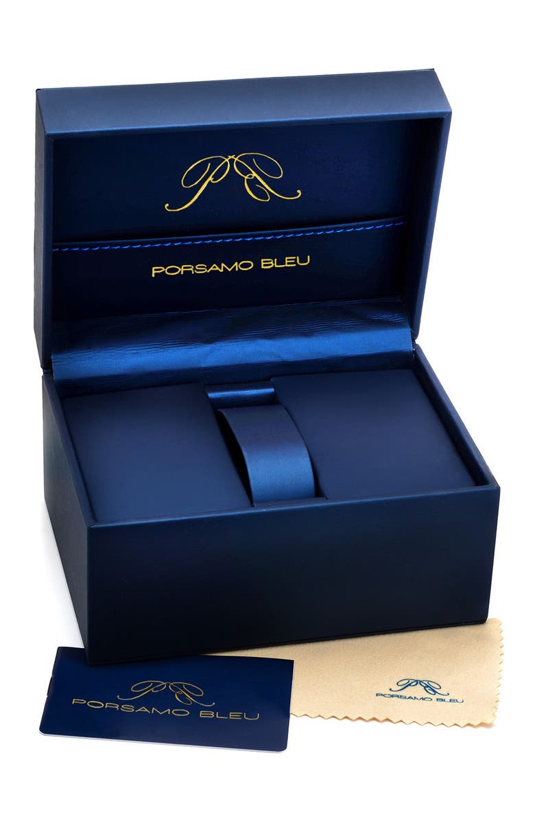 PORSAMO BLEU Men's Henry Leather Strap Dress Watch, 40.8mm, Alternate, color, 