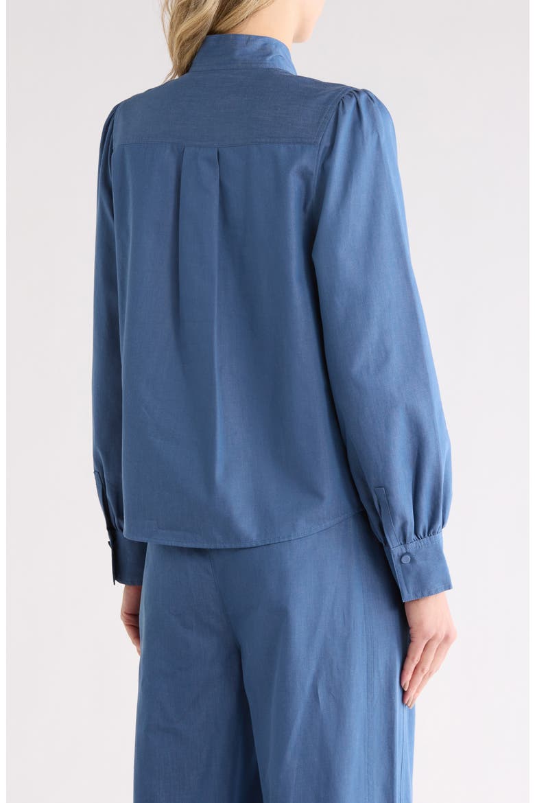 Majah Tie Neck Long Sleeve Top, Alternate, color, MEDIUM BLUE