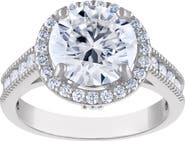 FZN Sterling Silver Created Moissanite Engagement Ring