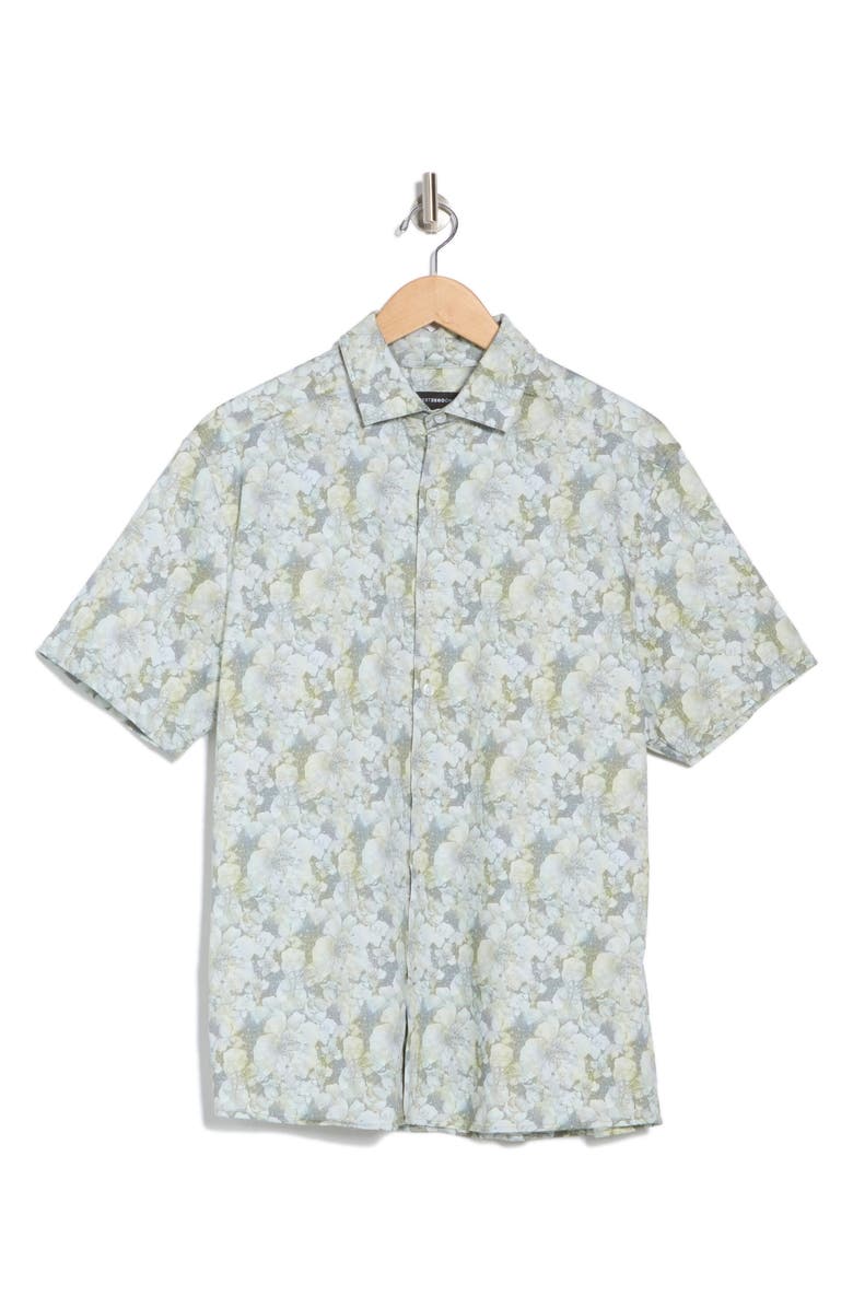WESTZEROONE Manuel Floral Short Sleeve Button-Up Shirt, Alternate, color, Dusty Olive