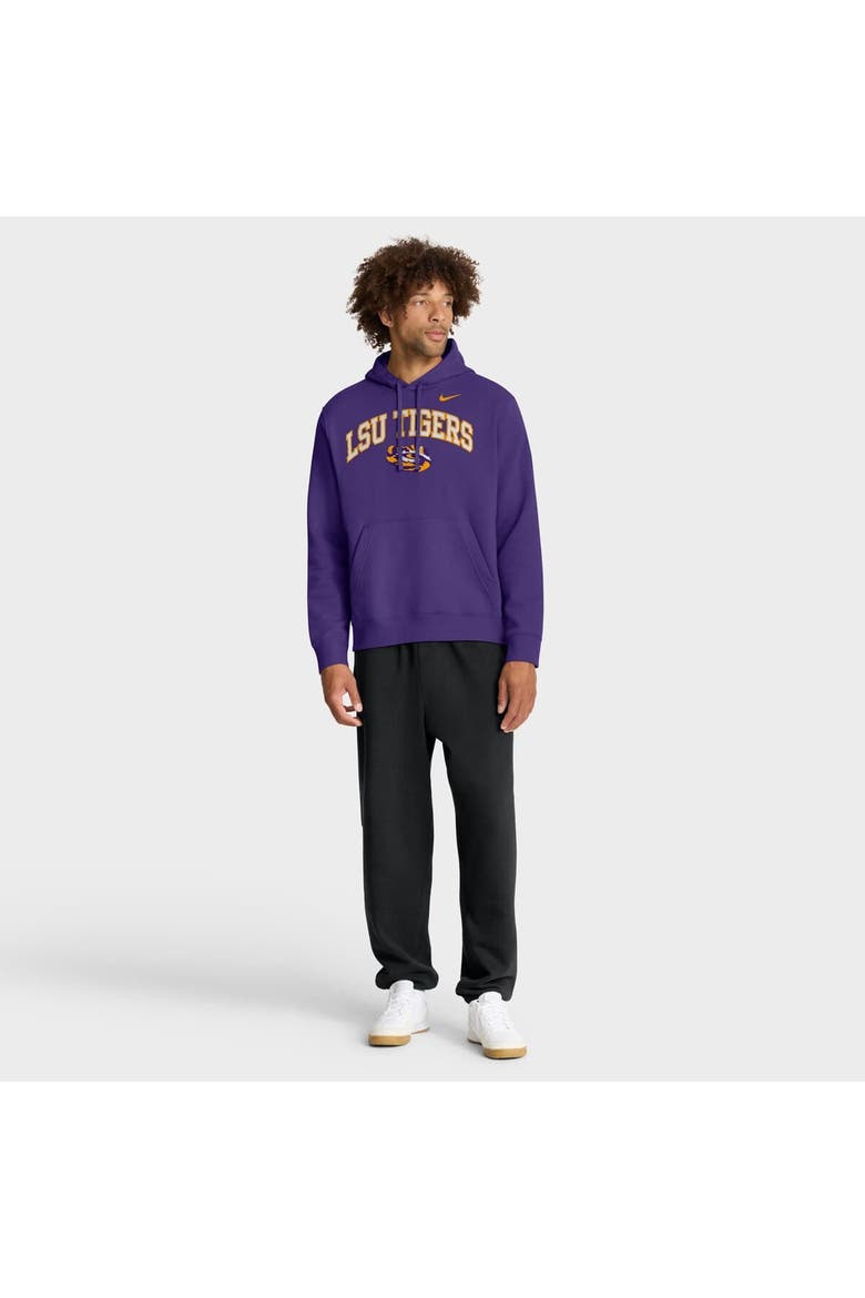 Men's Nike Purple LSU Tigers Club Fleece Arch Pullover Hoodie, Alternate, color, Purple