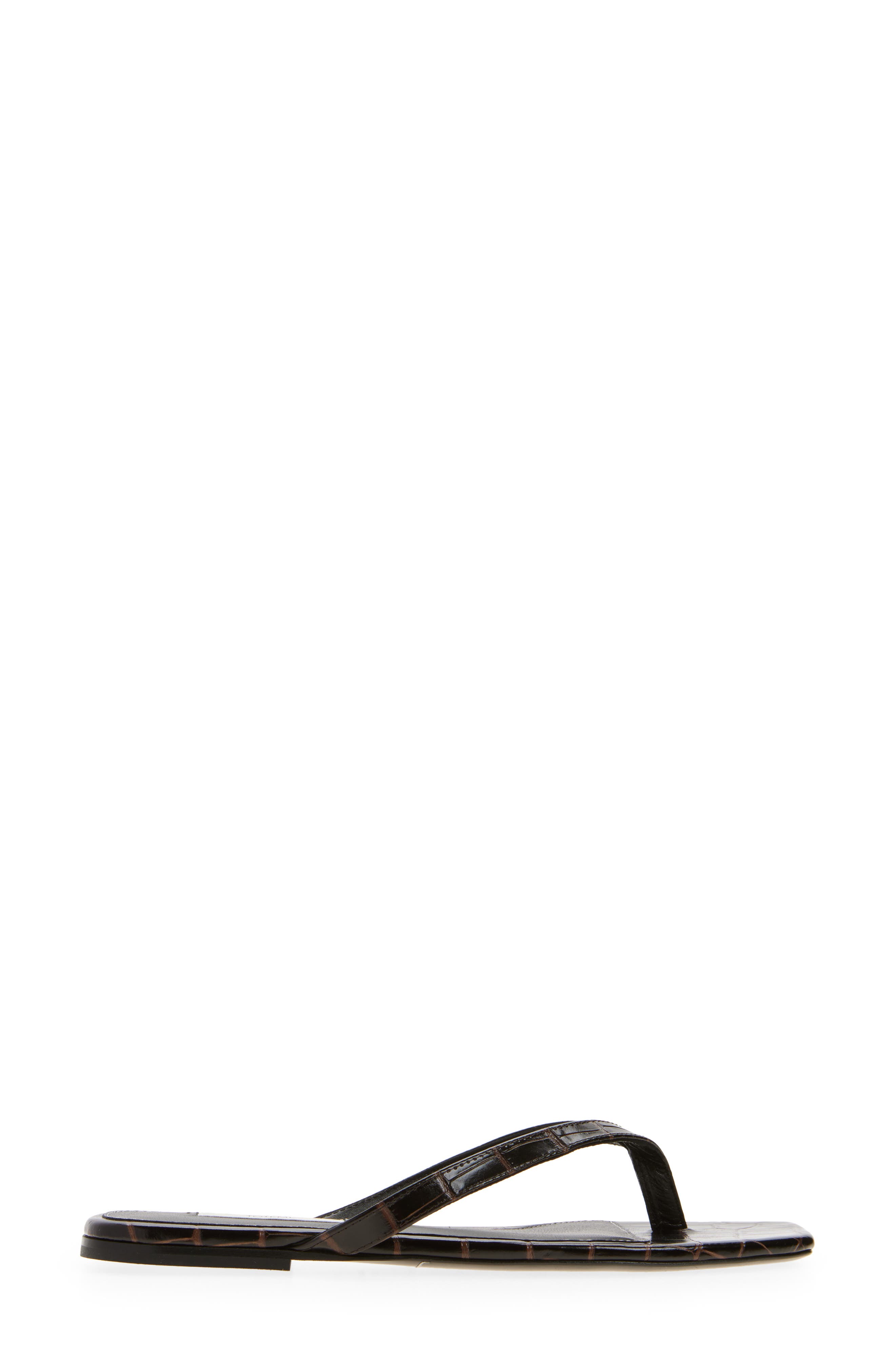 TOTEME Croc Embossed Flip Flop, Alternate, color, Dark Brown