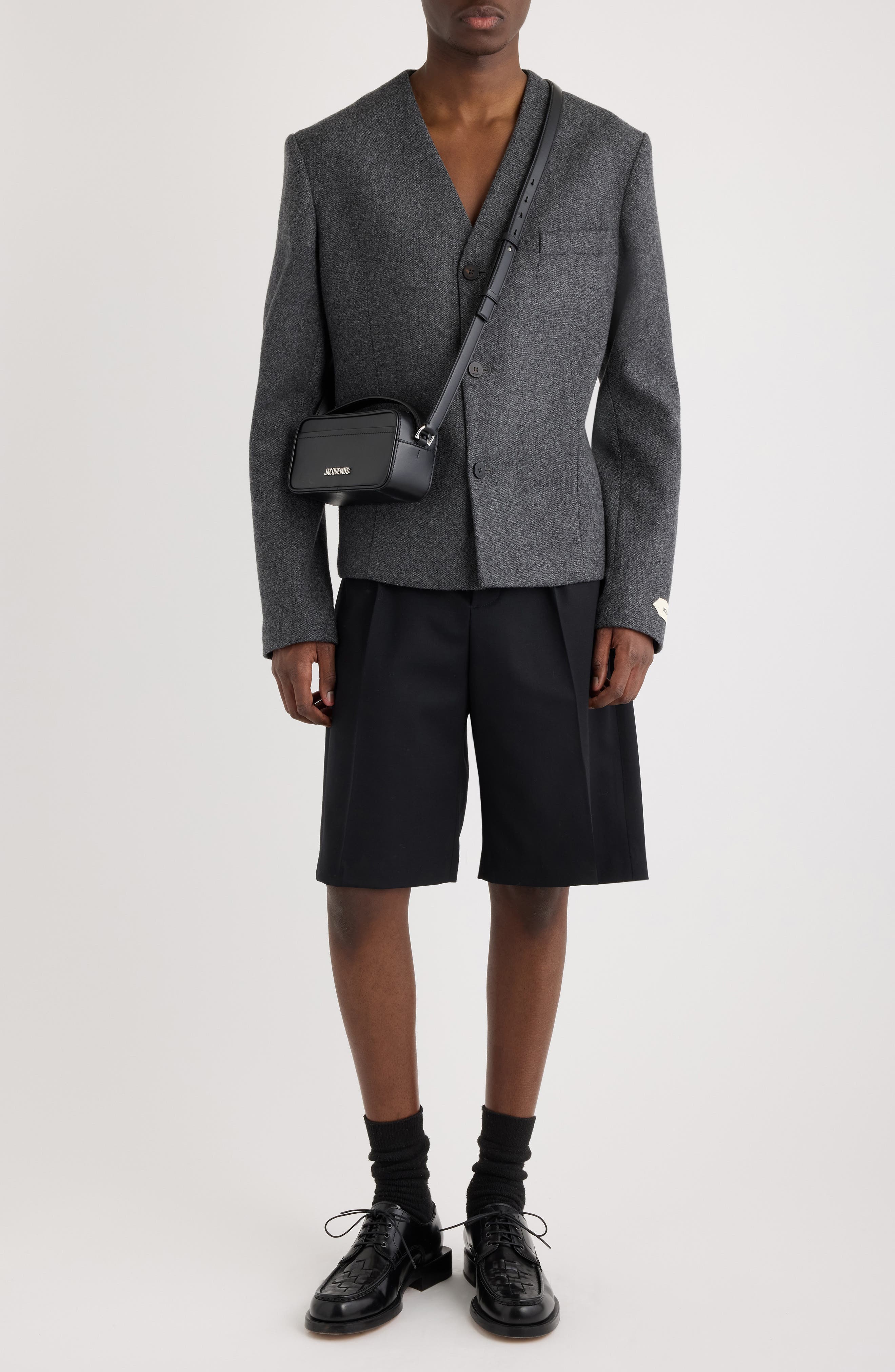 La Veste Sera Fitted Collarless Virgin Wool Blend Blazer - image 2