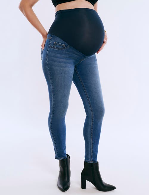 Motherhood Maternity Secret Fit Over The Belly Ankle Length Skinny Jeans In Medium Wash