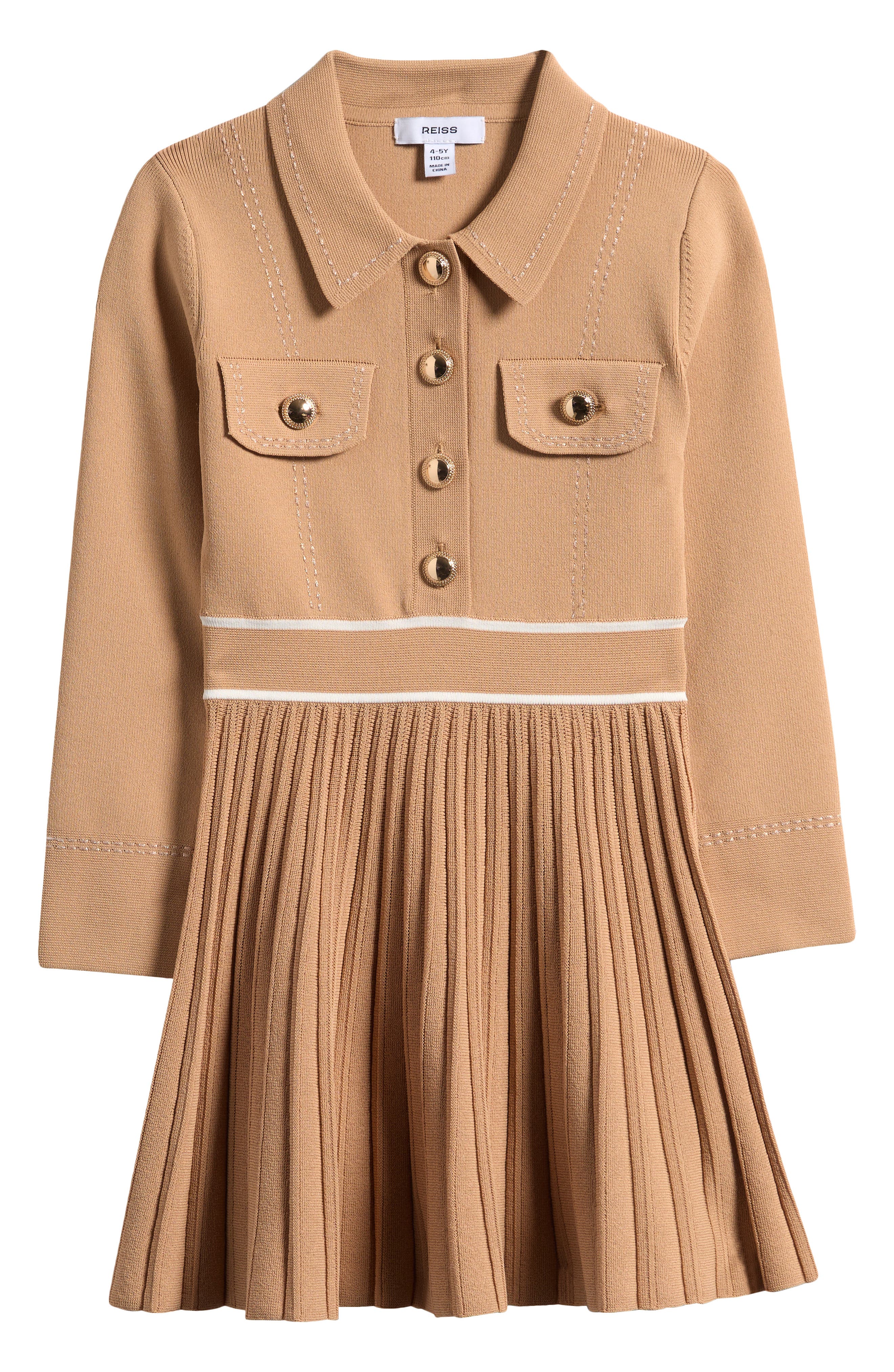 Kids' Sapna Pleated Sweater Shirtdress