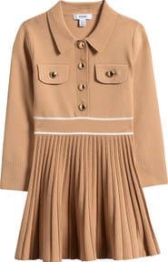 Reiss Kids' Sapna Pleated Sweater Shirtdress