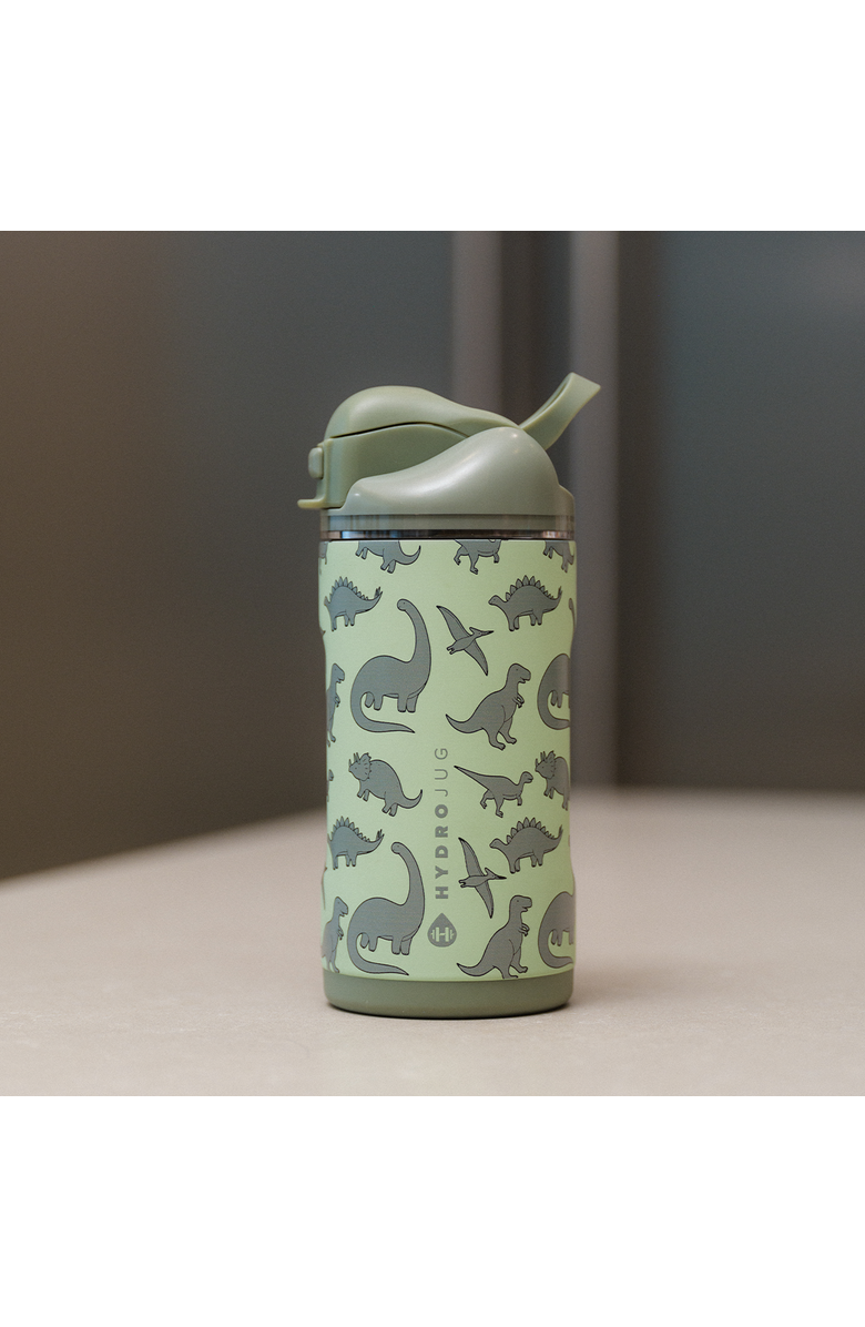 HydroJug Ease2o Kids 14oz Insulated Stainless Steel Water Bottle With Dual Lid, Alternate, color, Dinosaur