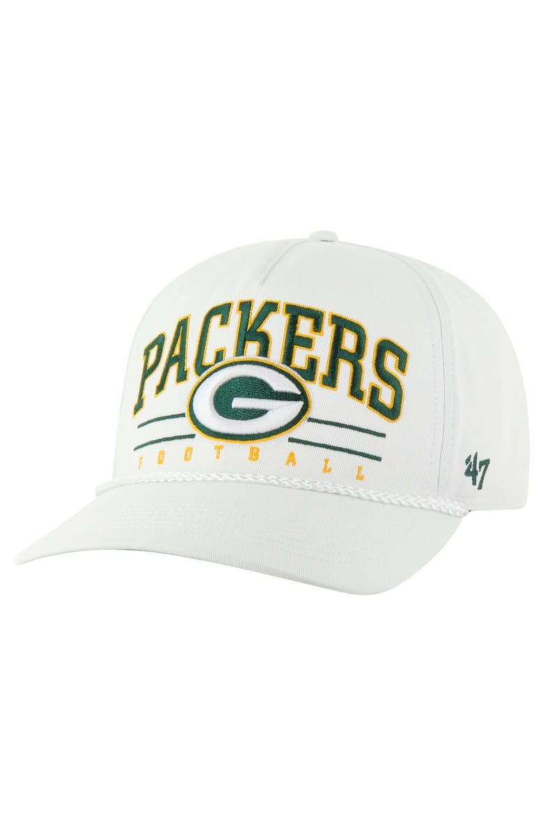 '47 Men's '47 White Green Bay Packers Roscoe Hitch Rope Adjustable Hat, Main, color, 