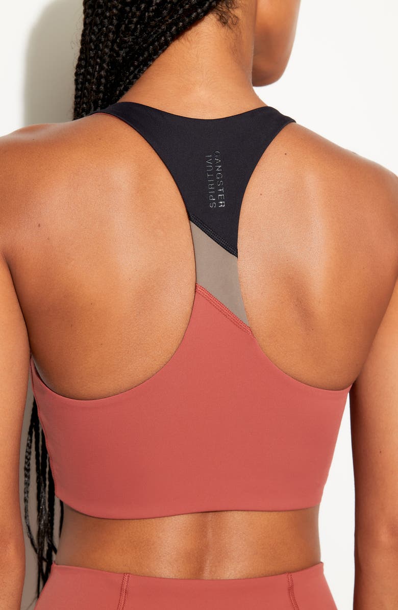 Spiritual Gangster Sumner Longline Sports Bra, Alternate, color, Canyon
