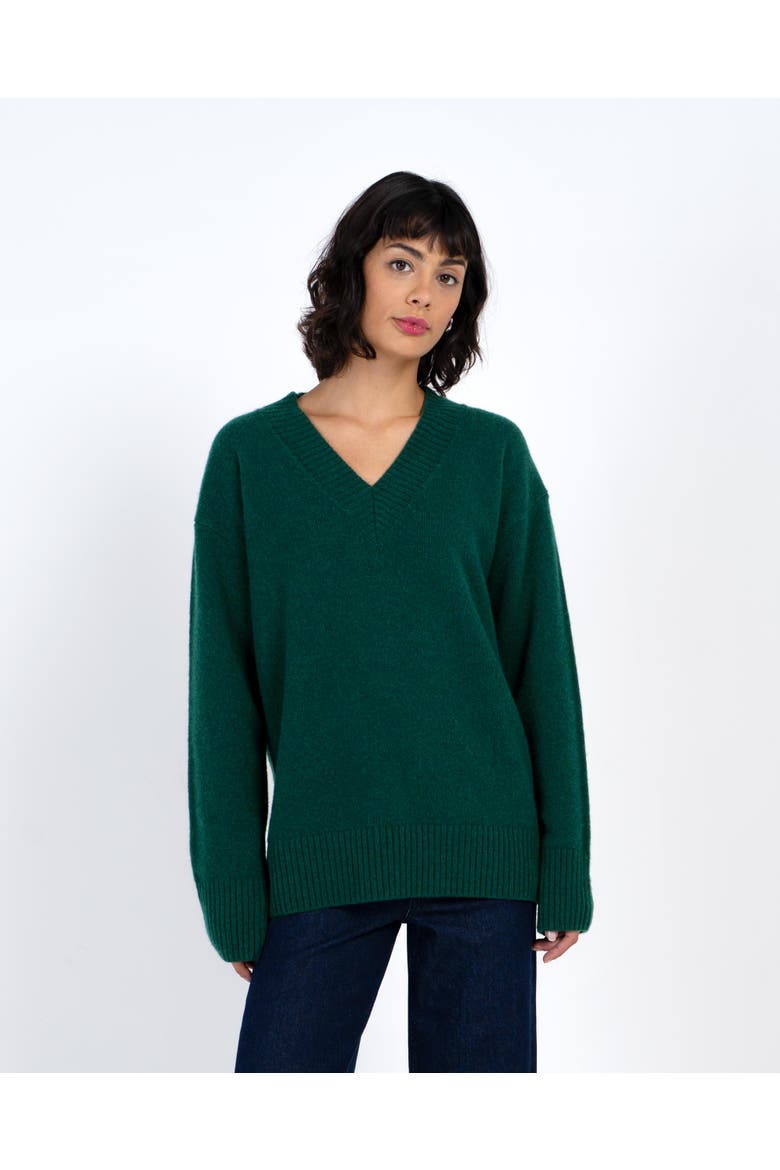 Anya V-Neck Knit Jumper, Main, color, Pine