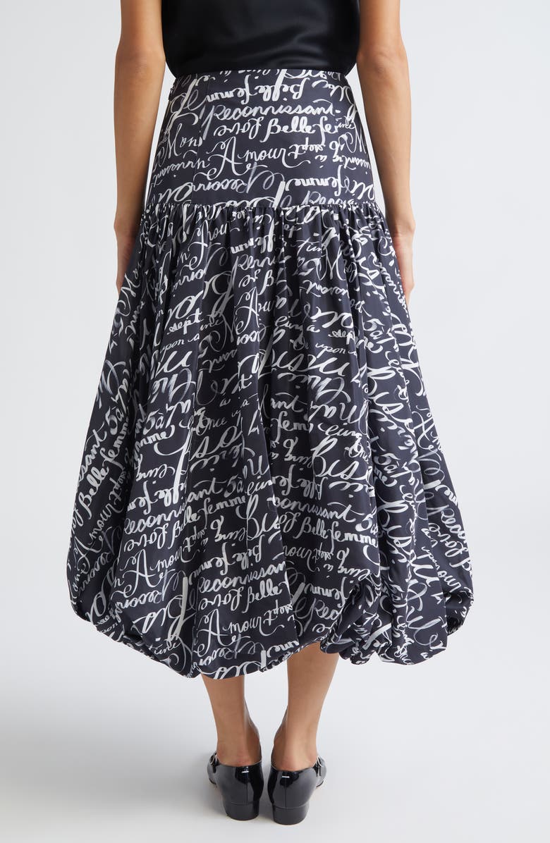 Cinq à Sept Love Journal Ellah Bubble Hem Midi Skirt, Alternate, color, Black/ White