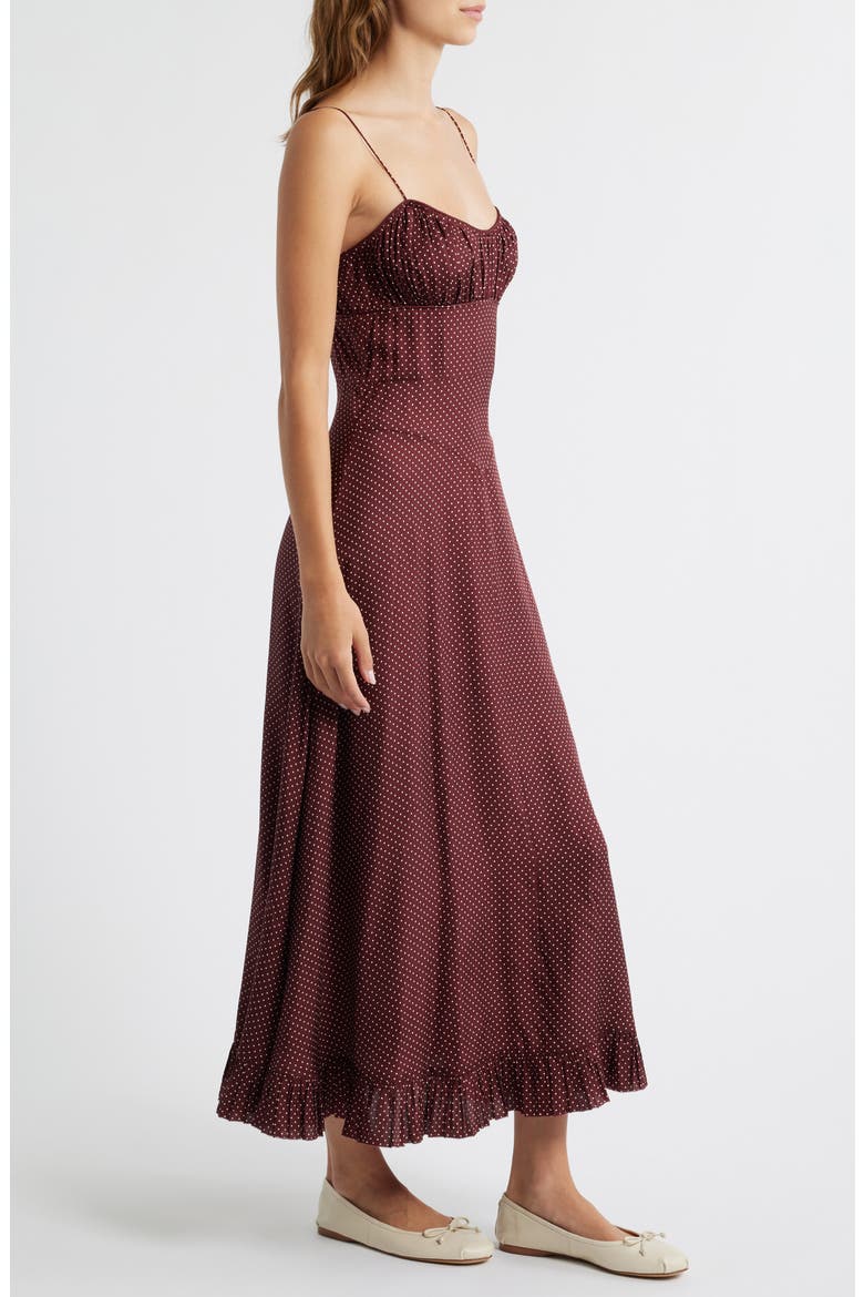 Rosaria Dot Sleeveless Silk Blend Maxi Dress, Alternate, color, BURGUNDY COLETTE DOT