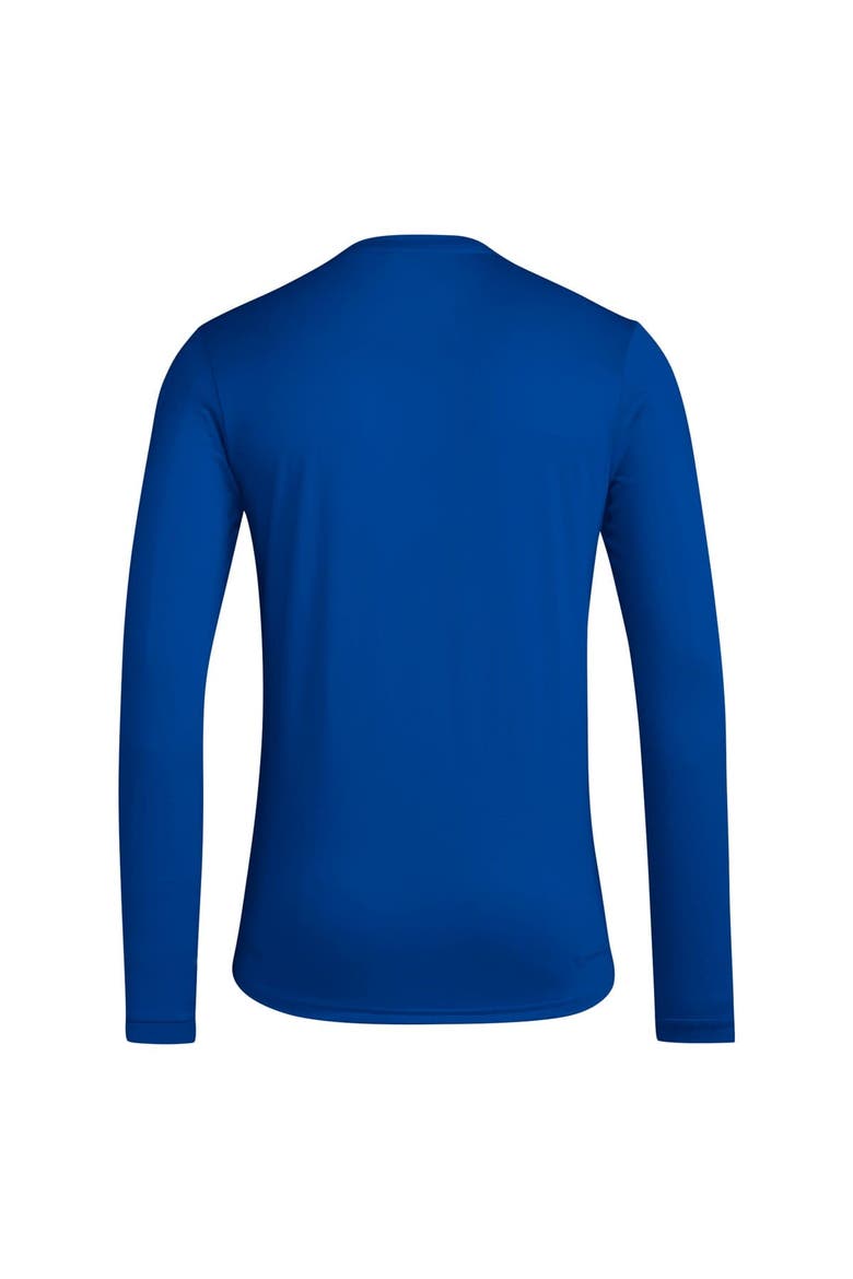 Men's adidas Royal Kansas Jayhawks Locker Football Pre-Game AEROREADY Long Sleeve T-Shirt, Alternate, color, Royal