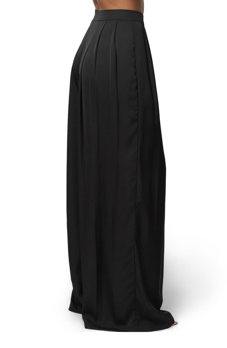 JLUXLABEL Clara Pleated Wide Leg Trousers, Alternate, color, Black