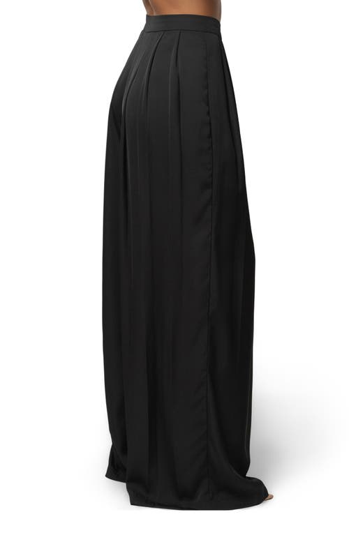 Jluxlabel Clara Pleated Wide Leg Trousers In Black