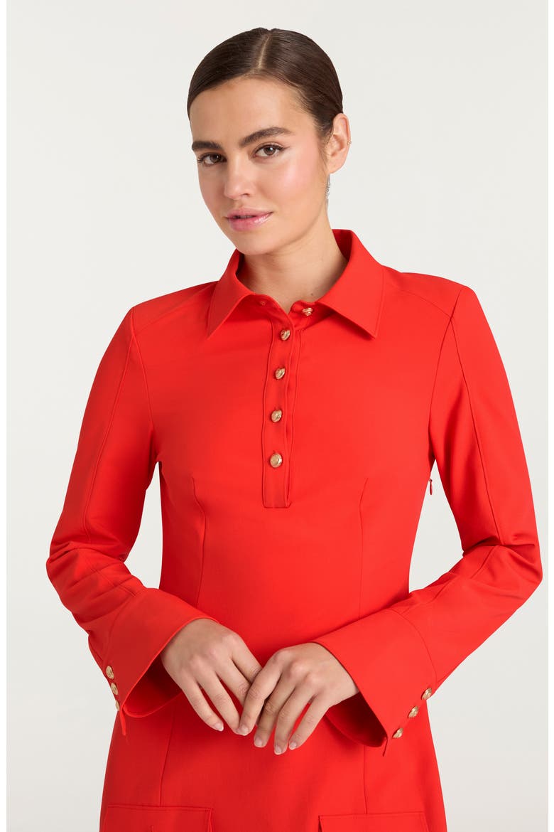 Lea Long Sleeve Mini Shirtdress, Alternate, color, BISOU