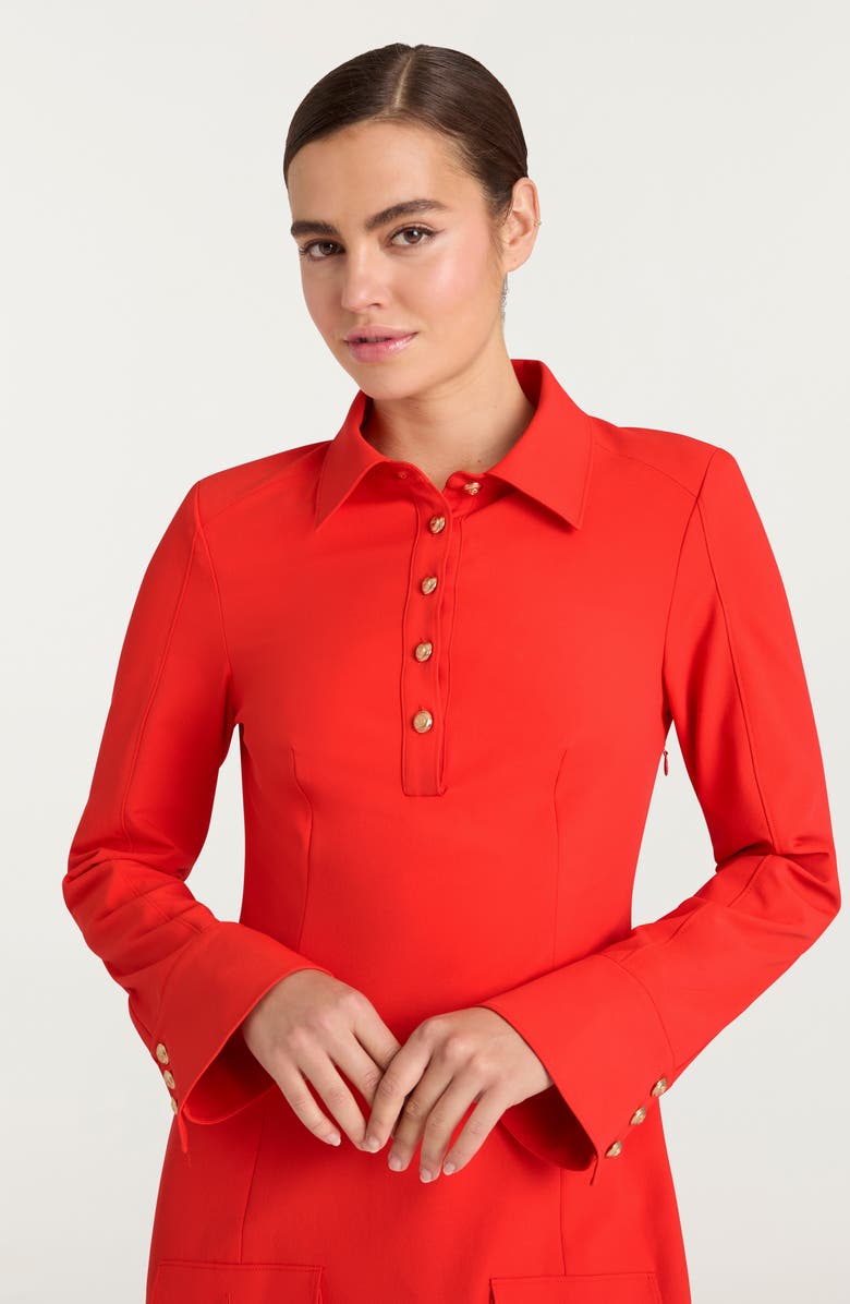 Cinq à Sept Lea Long Sleeve Mini Shirtdress, Alternate, color, Bisou