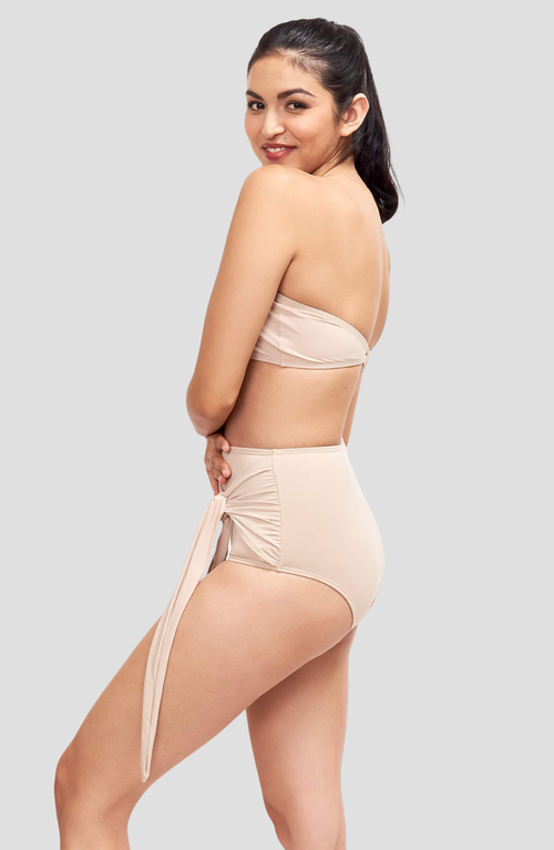 Sauipe Giovanna High Waisted Bikini Bottom In Camel