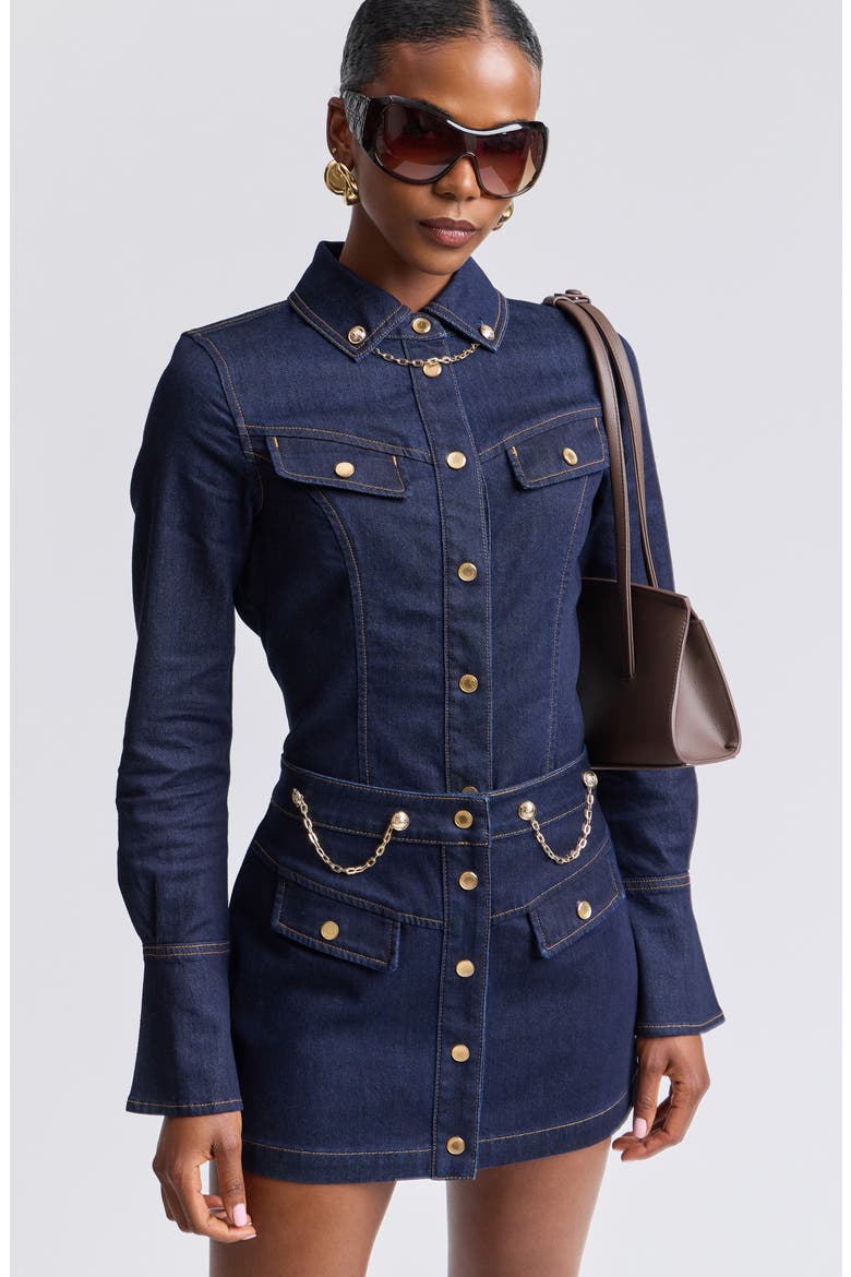 Slim Fit Stretch Denim Shirt, Alternate, color, FELL WASH