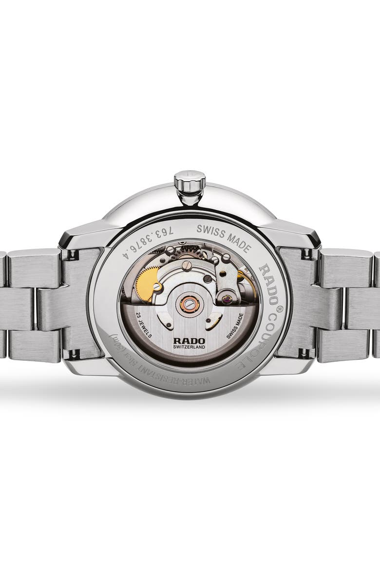 RADO Coupole Classic Automatic Bracelet Watch, 41mm, Alternate, color, Silver/ White/ Silver
