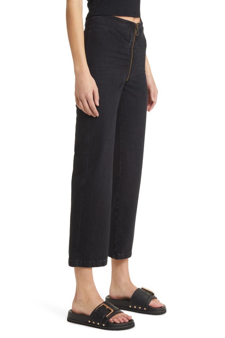 The Zip Up High Waist Ankle Straight Leg Jeans, Alternate, color, LUNAR