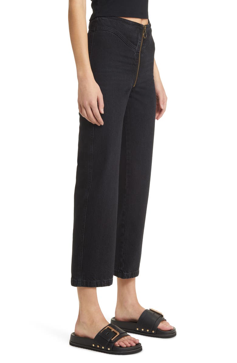 FRAME The Zip Up High Waist Ankle Straight Leg Jeans, Alternate, color, 