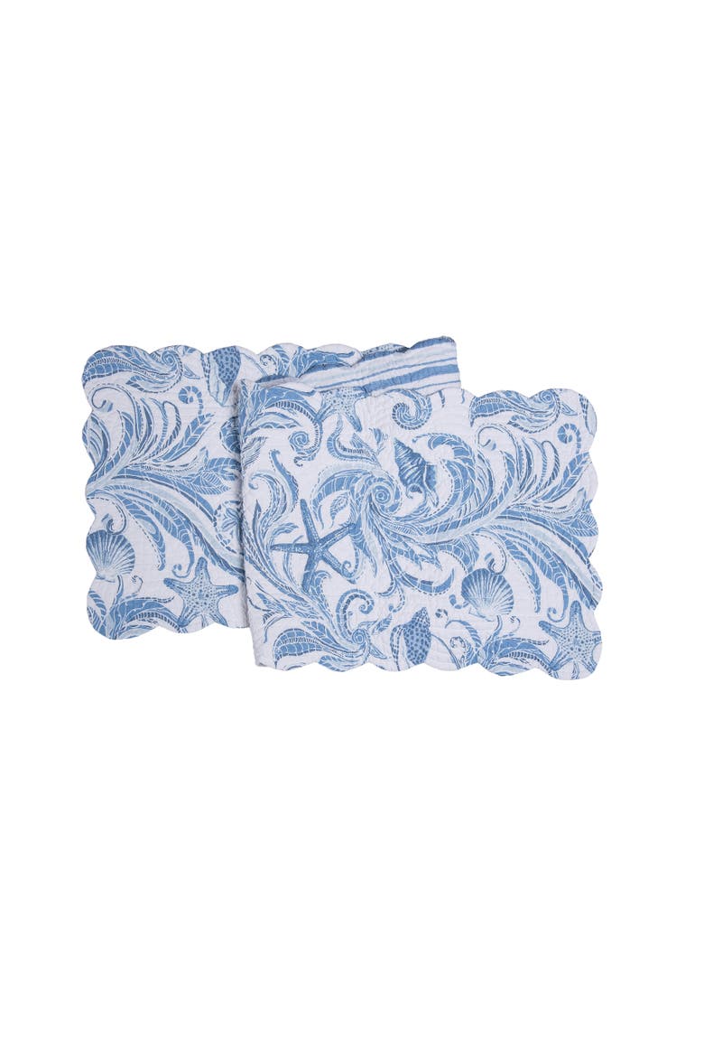 Tidal Waves Table Runner 14" x 51", Main, color, Blue