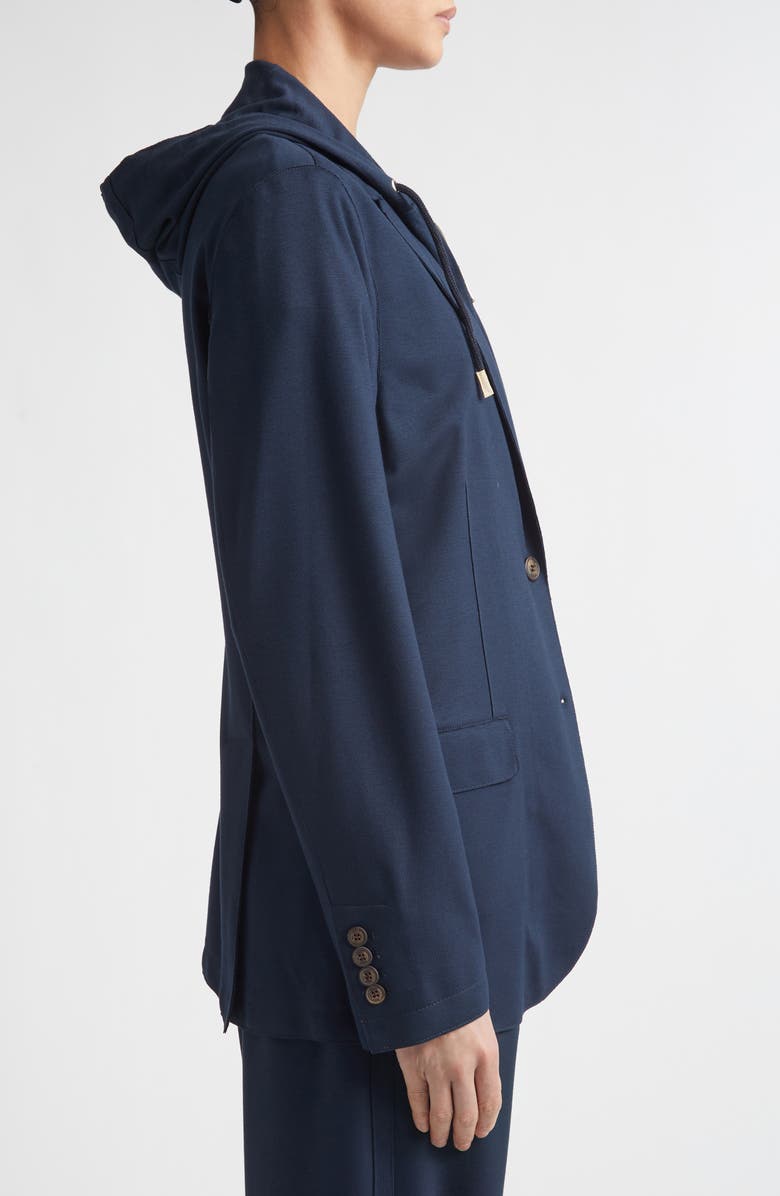 Eleventy Knit Jacket with Hoodie Inset, Alternate, color, 11 Blue