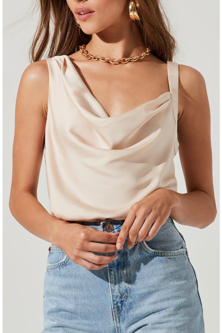 the Label Asymmetric Sleeveless Bodysuit, Alternate, color, CREAM