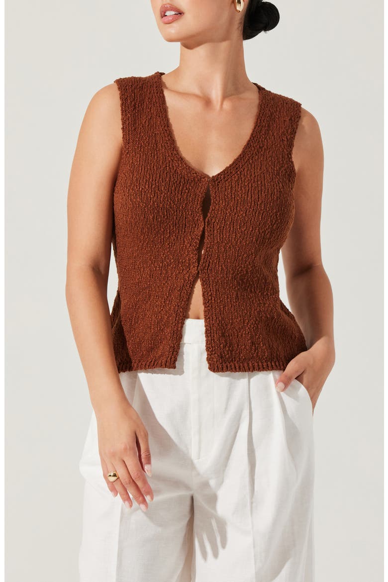 Taimi Sweater Vest, Main, color, BROWN