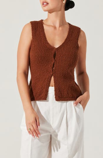Astr The Label Taimi Sweater Vest In Brown