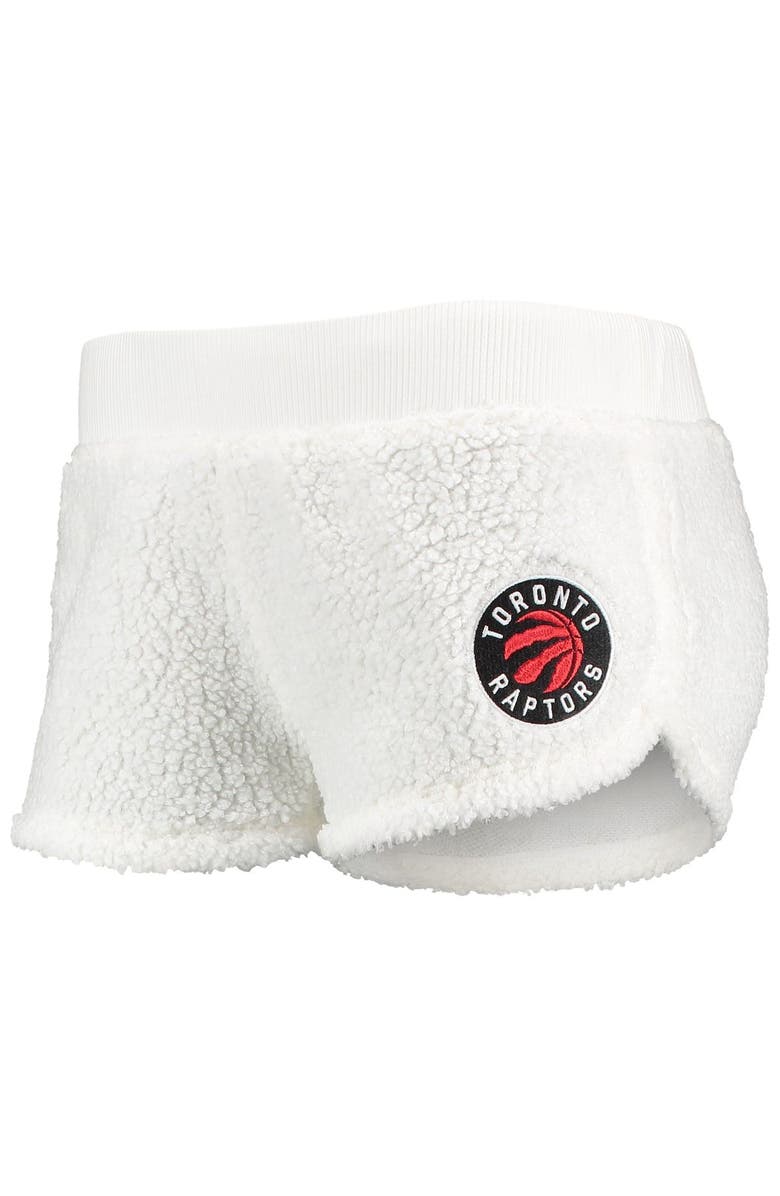 CONCEPTS SPORT Women's Concepts Sport Cream Toronto Raptors Fluffy Long Sleeve Hoodie Top & Shorts Sleep Set, Alternate, color,