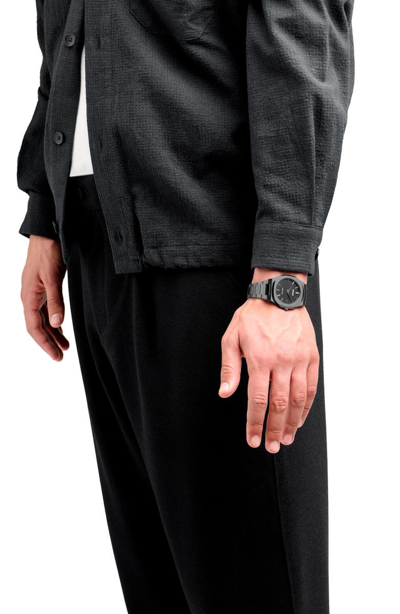 D1 Milano Ultra Thin Bracelet Watch, 40mm, Alternate, color, Gun Metal