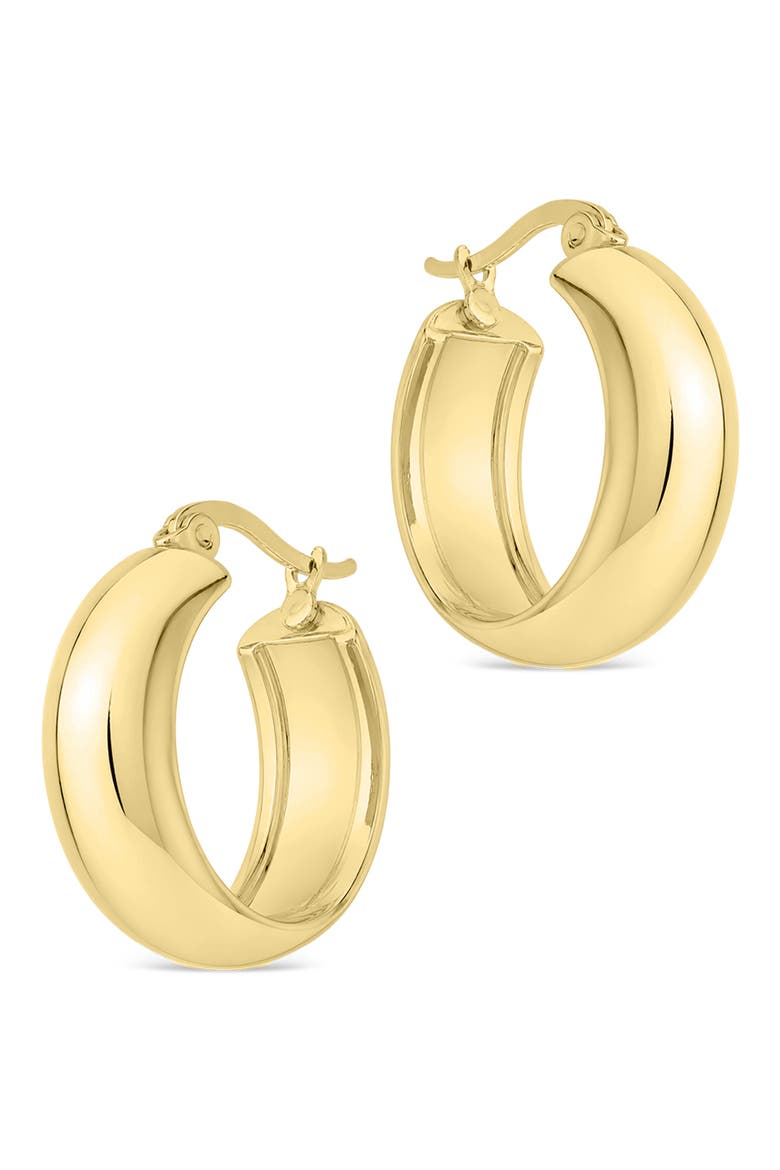 Classic Polished Hoop Earrings, Alternate, color, GOLD