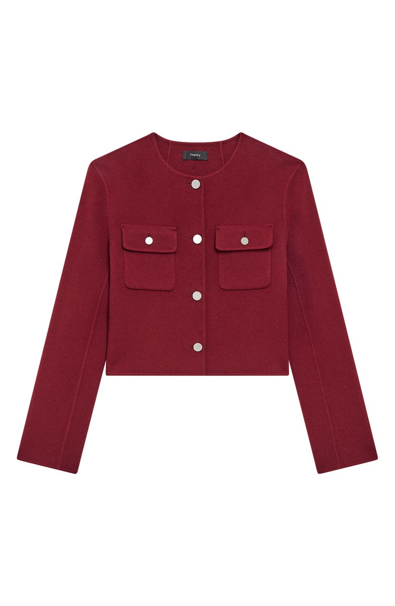 Theory Wool & Cashmere Crop Jacket, Alternate, color, Cordovan