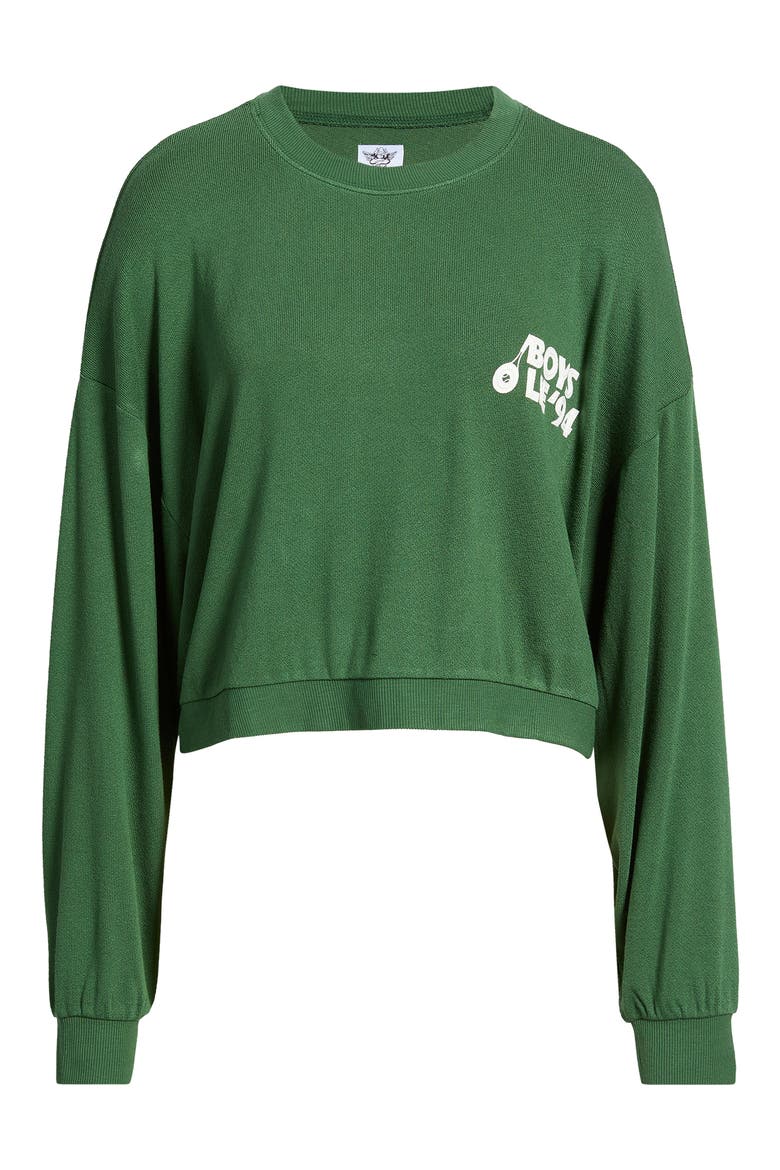 Kara Crewneck Crop Sweatshirt, Alternate, color, MINT