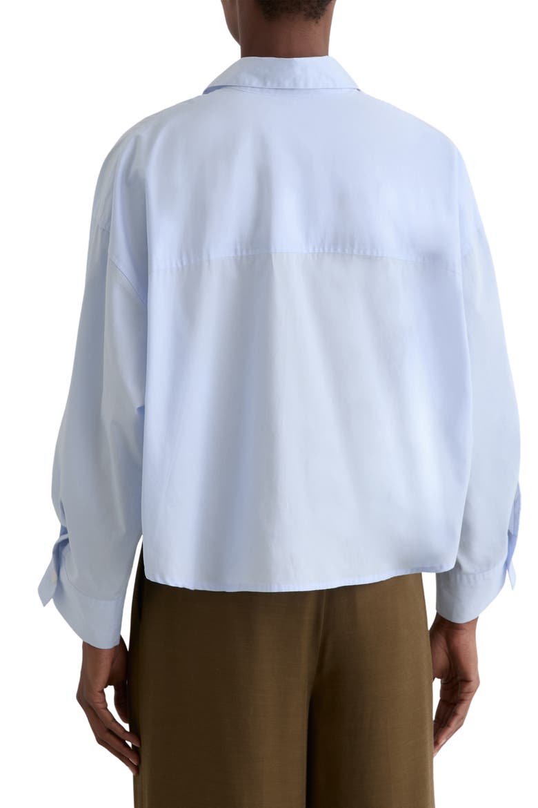 Solenge Boxy Cotton Button-Up Shirt, Alternate, color, BLUE