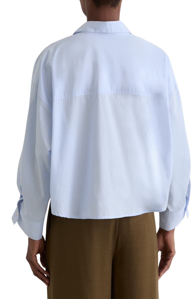 Reiss Solenge Boxy Cotton Button-Up Shirt, Alternate, color, Blue