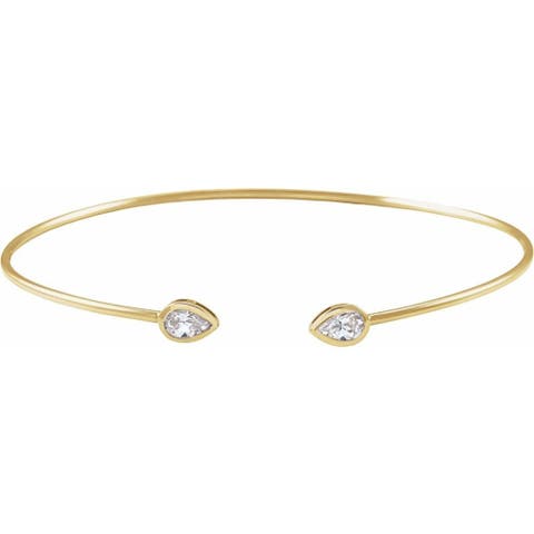1/2 CT Natural Diamond Bangle Bracelet in 14K Gold