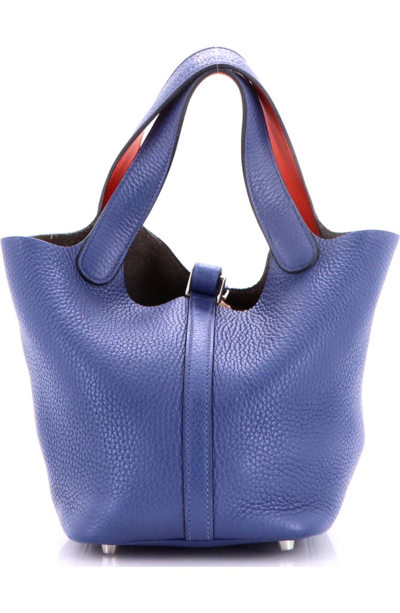 Pre-Owned Hermes Eclat Picotin Lock Bag Clemence PM, Alternate, color, Bleu Brighton