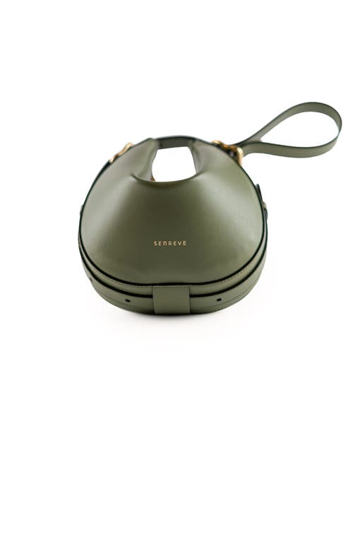 Senreve Mini Fortuna Smooth Leather Convertible Crescent Shoulder Bag