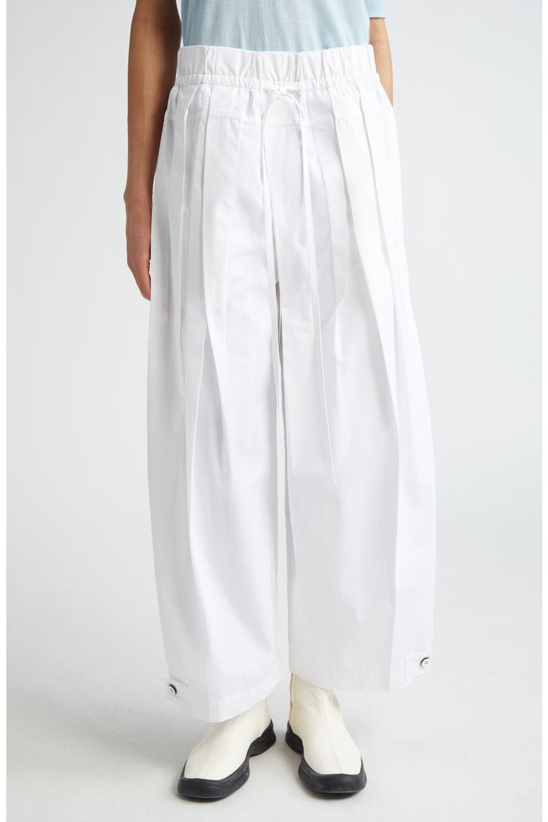 Pleated Cotton Wide Leg Pants, Main, color, 100 OPTIC WHITE